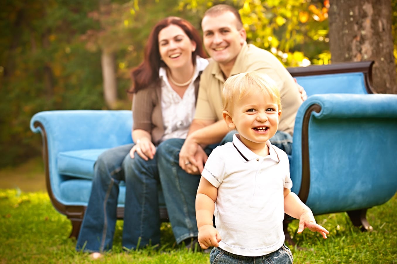 family portrait, sofa, outdoor, natural light, Northern VA