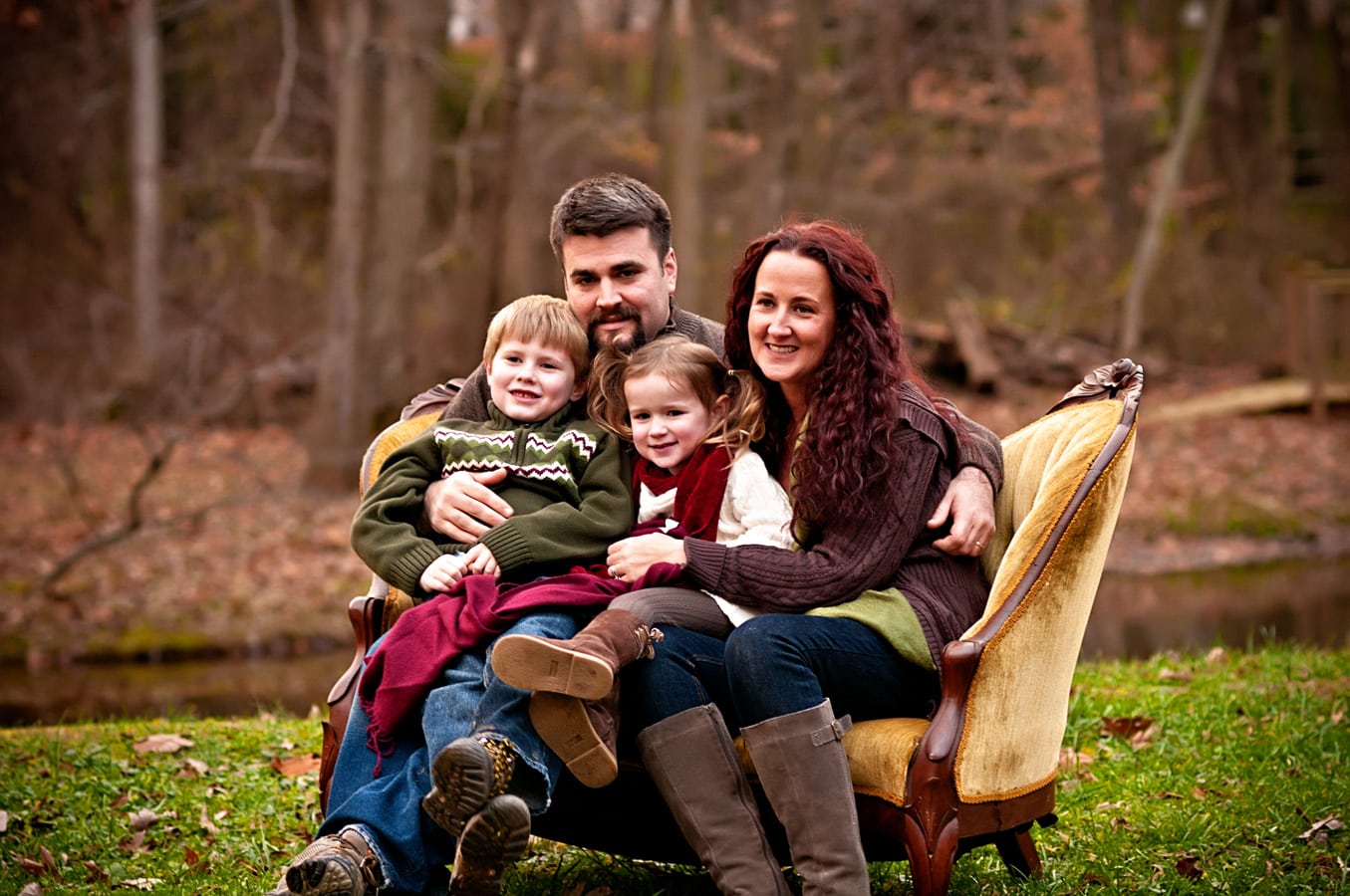 family, portrait, outdoor, sofa, Northern VA