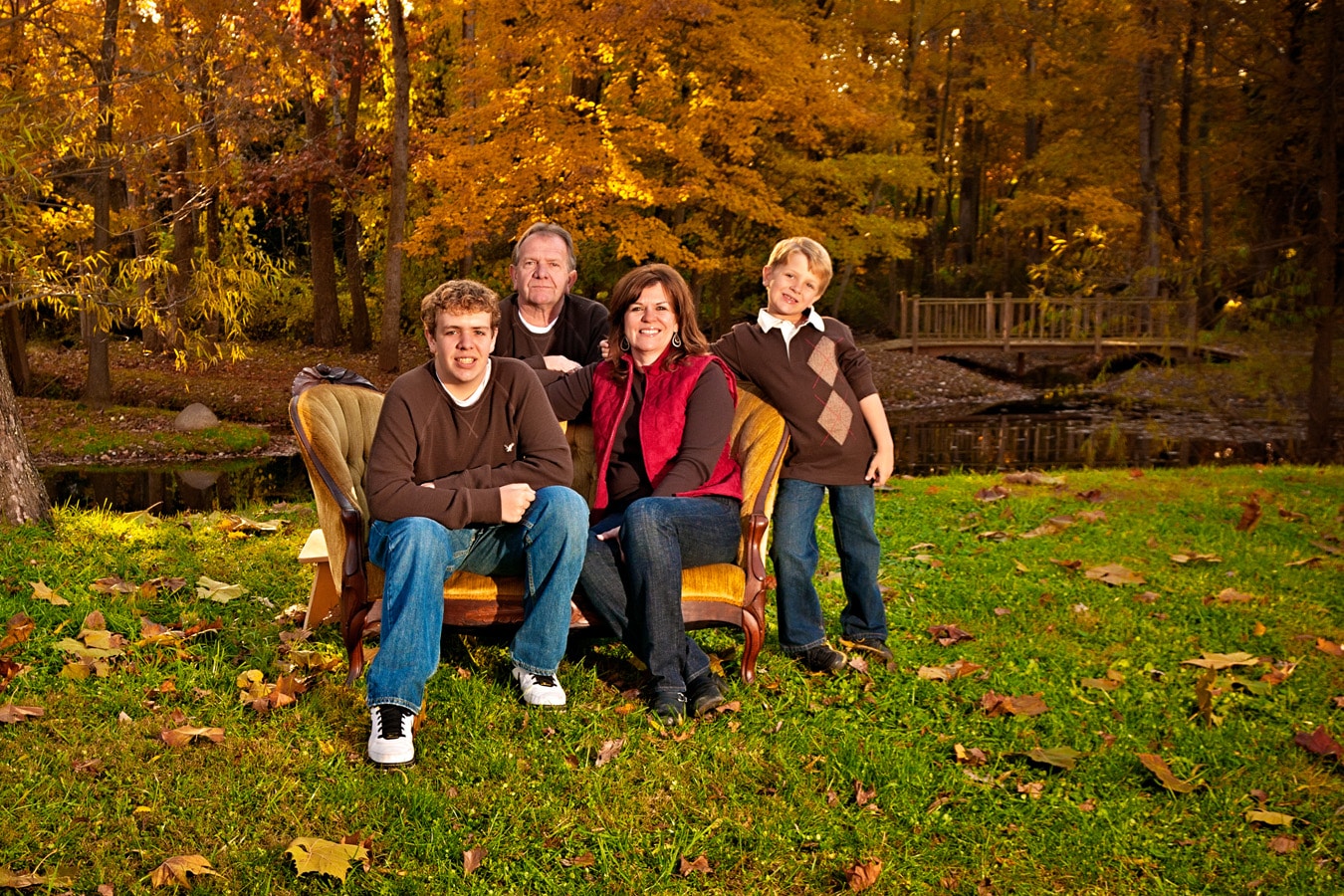 family portrait, sofa, outdoor, natural light, Northern VA