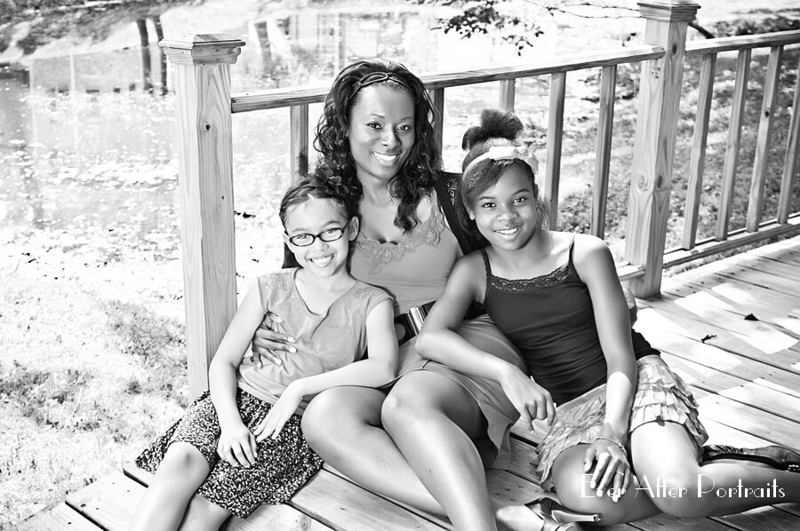 Mother and daughters portrait.
