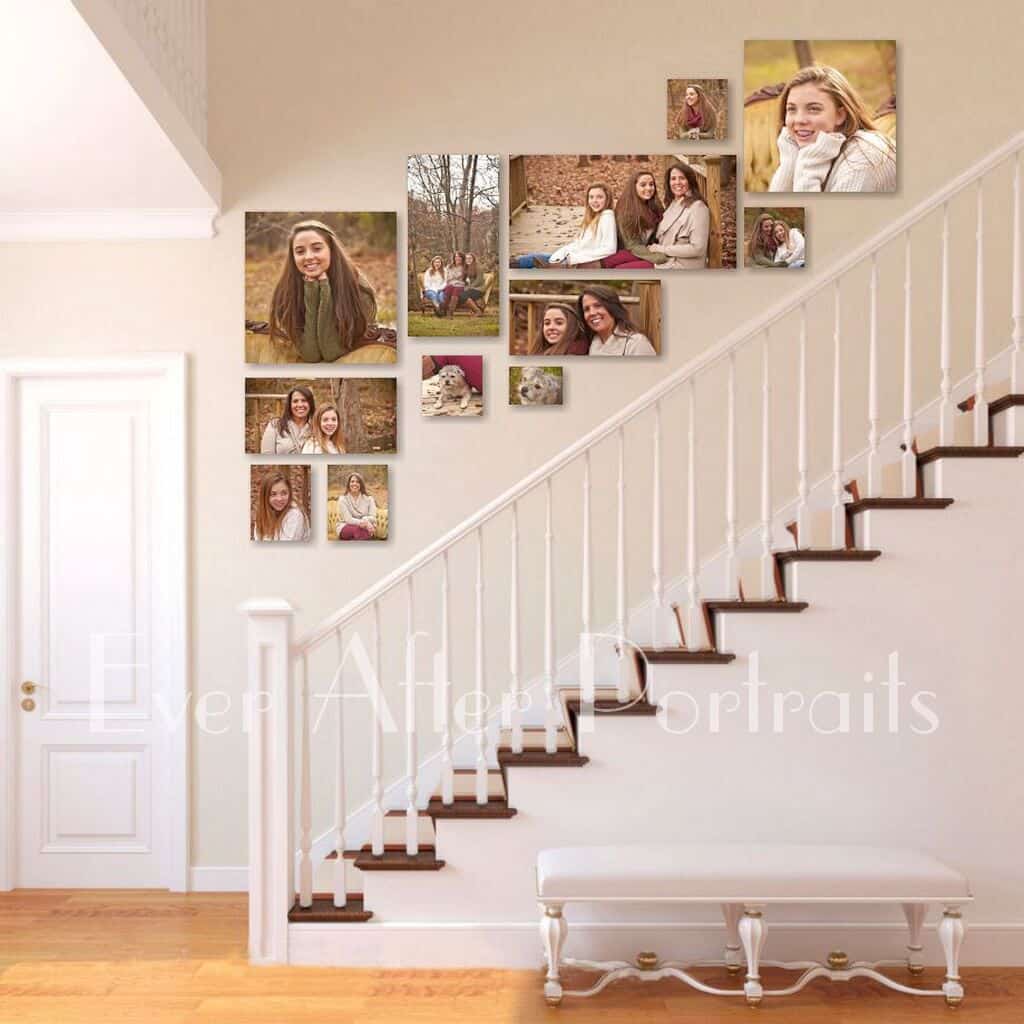 portrait photography family staircase 