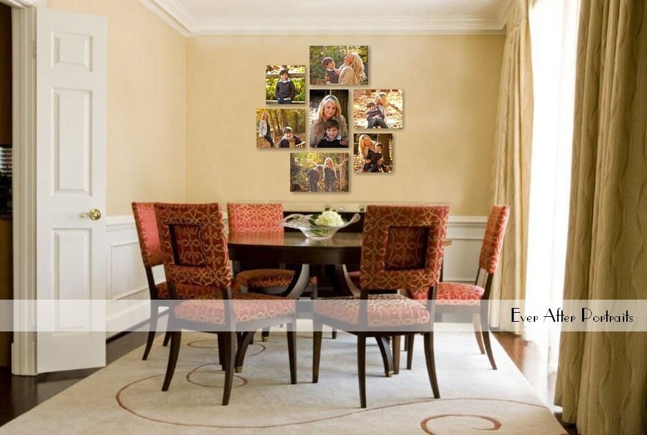 How to Decorate a Dining Room with Portraits as Art | Portrait Photography Studio | Sterling VA Family Photographer