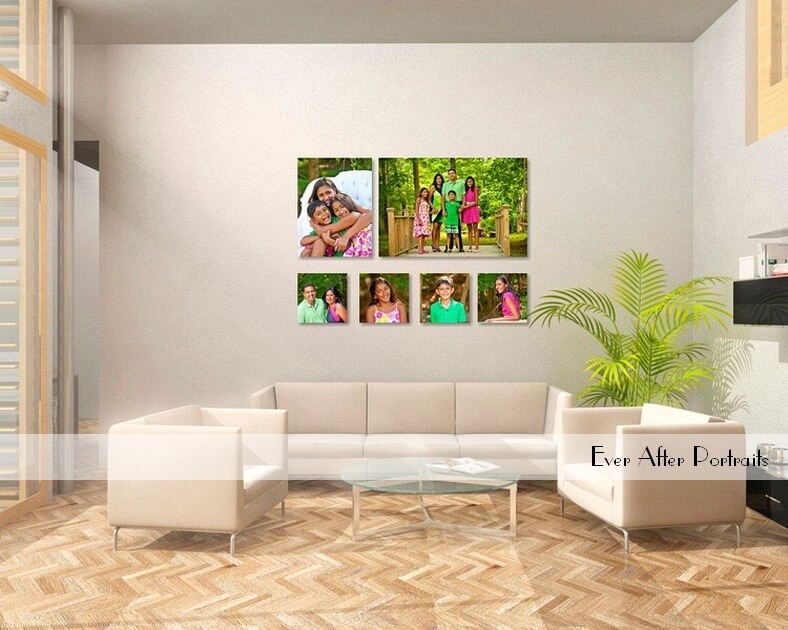 Family Portraits In Formal Living Room