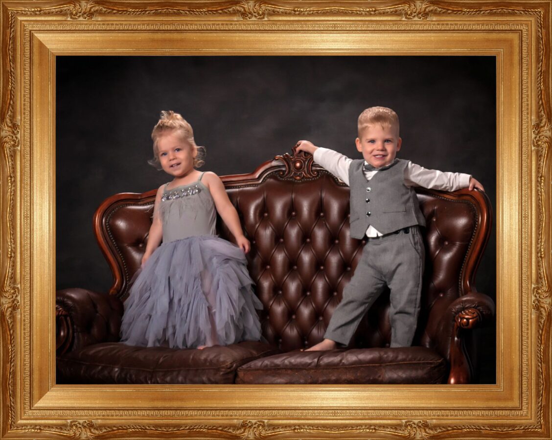 Twin Siblings Boy Girl Framed 40_2